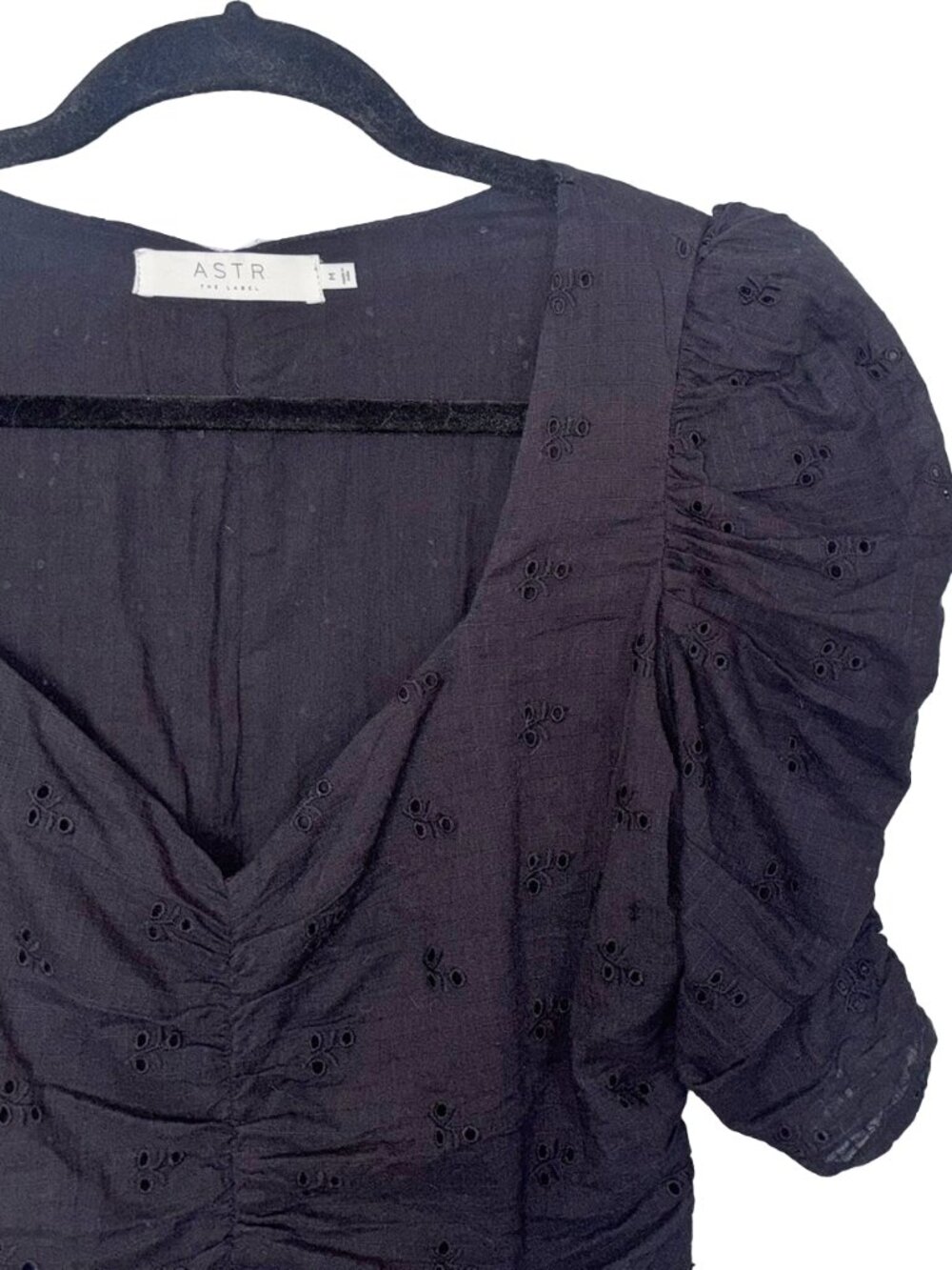 Astr the Label 100% Cotton Black Eyelet Dress - Size M - NWT